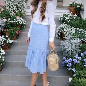 Embroidered midi skirt